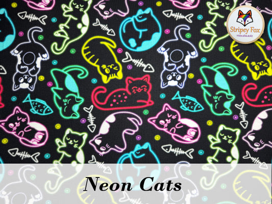 Neon Cats Cotton Jersey