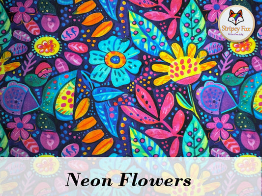 Neon Flowers Cotton Jersey