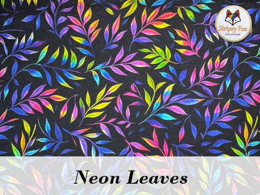 Neon Leaves Cotton Jersey