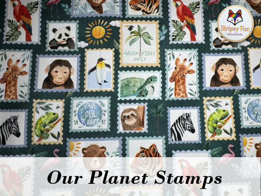 Our planet Stamps Cotton Jersey