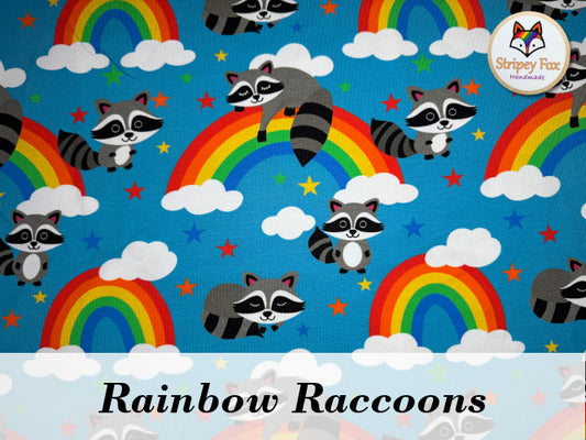 Rainbow Raccoons Cotton Jersey