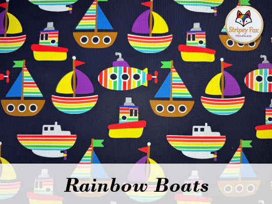 Rainbow Boats Cotton Jersey