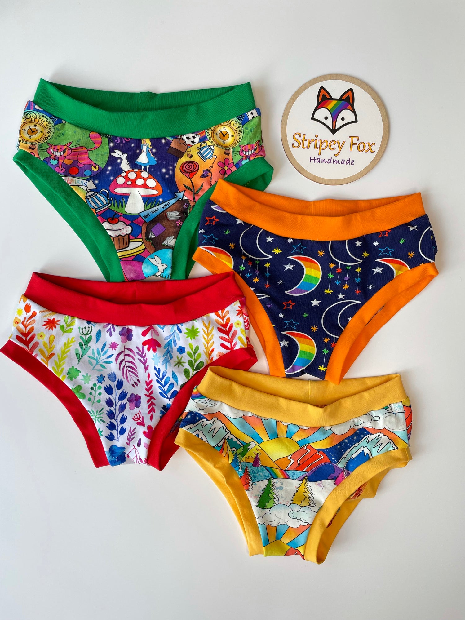 Childrens Unisex Briefs – Stripey Fox Handmade